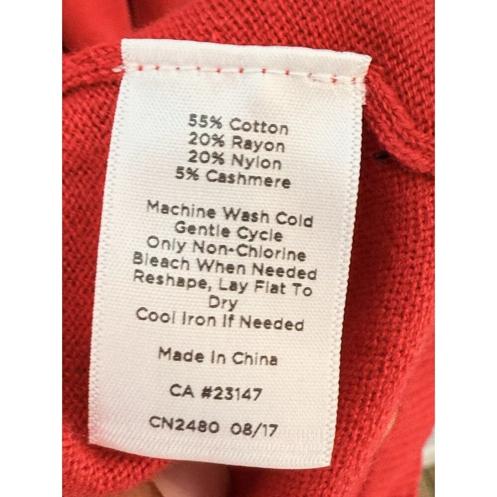 New Talbots Women Cardigan Sweater Sz L Open Knit Red Pop $89 - Picture 13 of 13